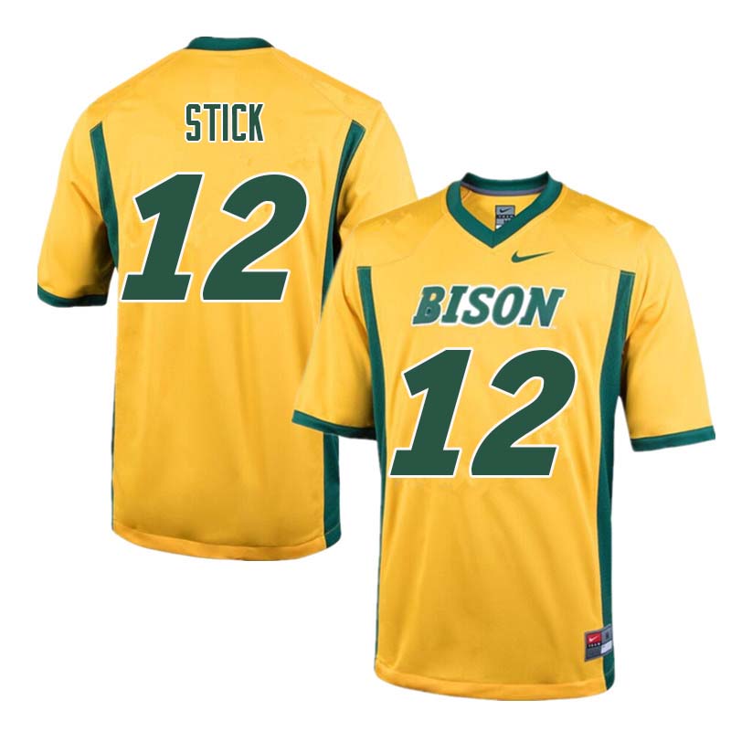 Men #12 Easton Stick North Dakota State Bison College Football Jerseys Sale-Yellow